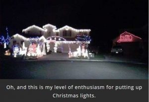 Christmas photo of house lights.